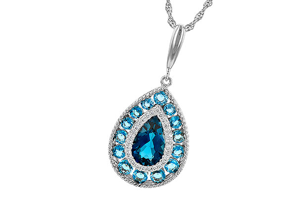 14K White Gold Topaz Necklace