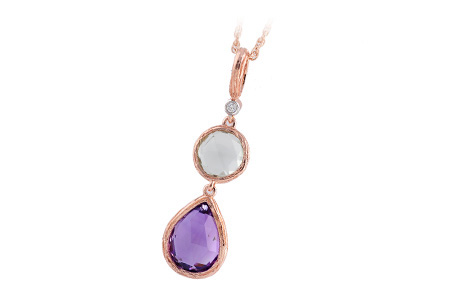 14K Rose Gold Amethyst Necklace