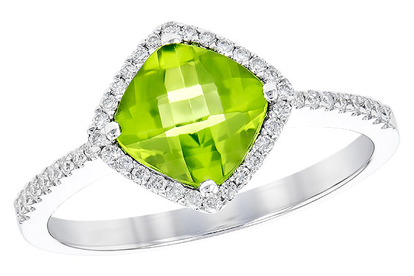 14K White Gold Peridot Ring