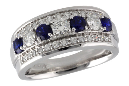 14K White Gold Sapphire Anniversary Band