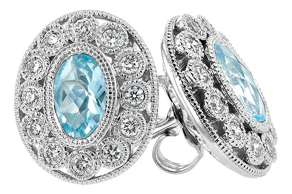 14K White Gold Aquamarine Earrings