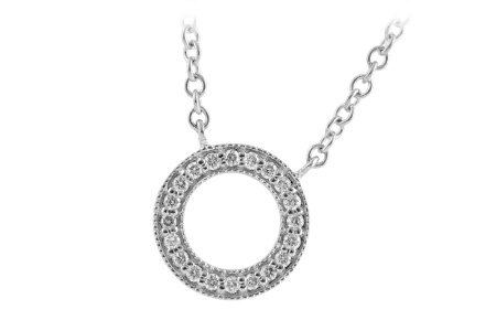 14K White Gold Diamond Necklace