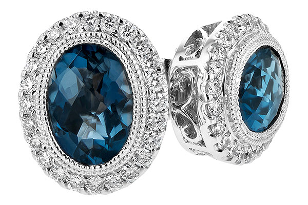 14K White Gold Topaz Earrings