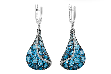 14K White Gold Topaz Earrings