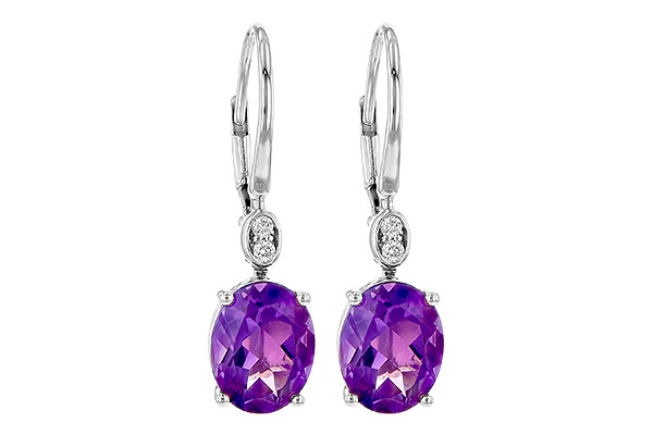 14K White Gold Amethyst Earrings