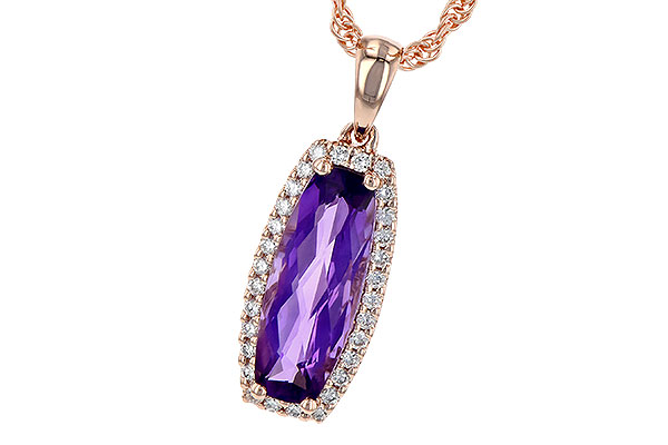 14K Rose Gold Amethyst Necklace