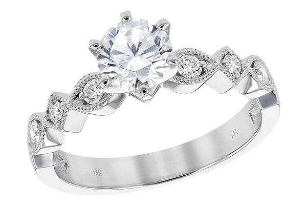14K White Gold Diamond Semi-Mount Ring