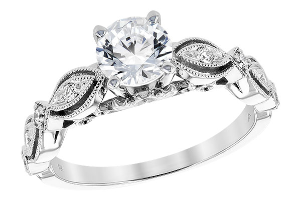 14K White Gold Diamond Semi-Mount Ring