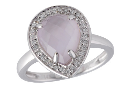 14K White Gold Amethyst Ring