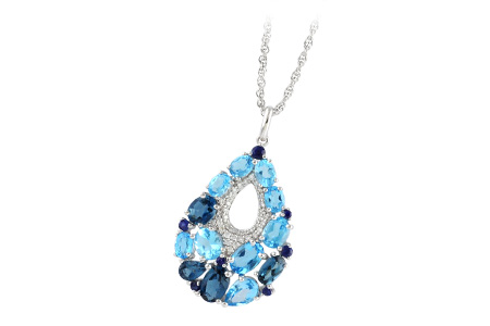 14K White Gold Sapphire Necklace