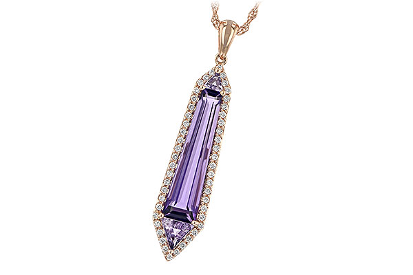 14K Rose Gold Amethyst Necklace