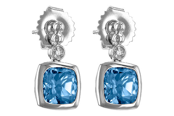 14K White Gold Topaz Earrings
