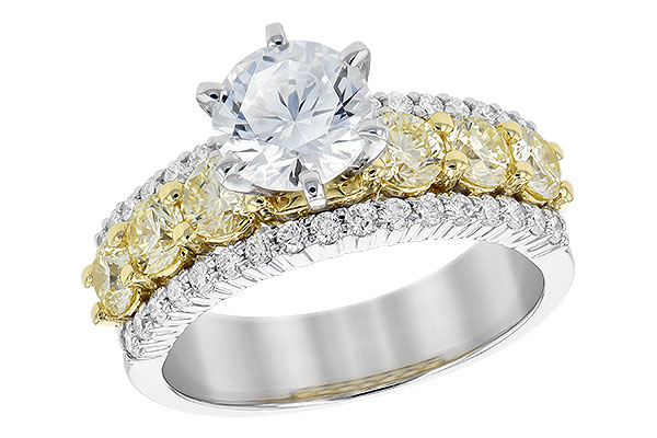 14K Two-Tone Diamond Semi-Mount Ring