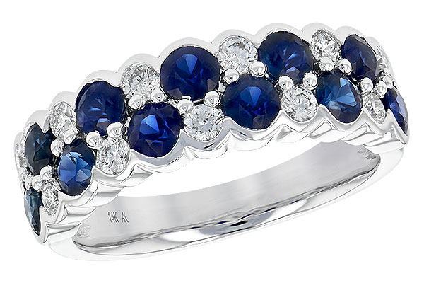 14K White Gold Sapphire Anniversary Band