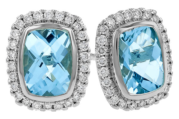 14K White Gold Aquamarine Earrings