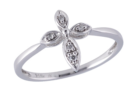 14K White Gold Diamond Ring