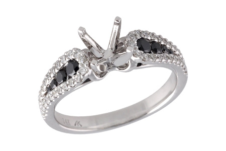 14K White Gold Diamond Semi-Mount Ring