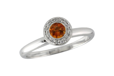 14K White Gold Citrine Ring