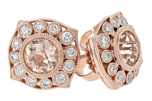 14K Rose Gold Morganite Earrings
