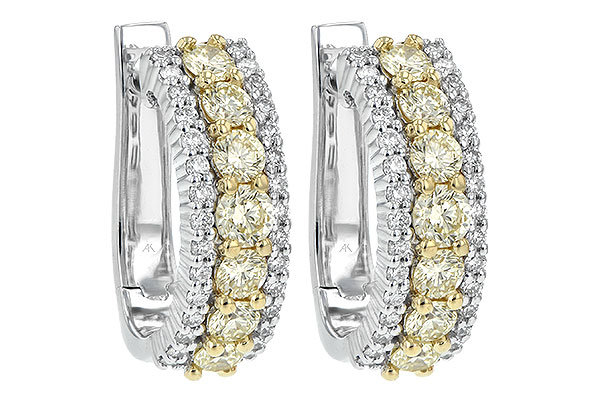 14K Two-Tone Diamond Earrings
