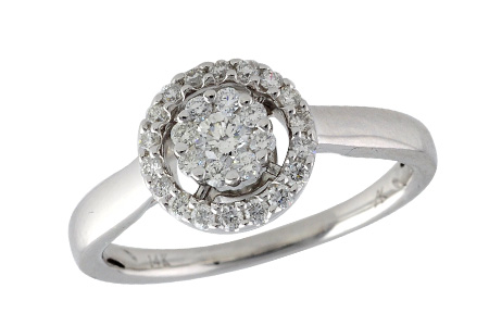 14K White Gold Diamond Ring