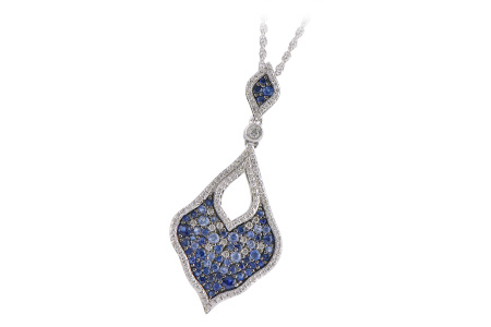 14K White Gold Sapphire Necklace