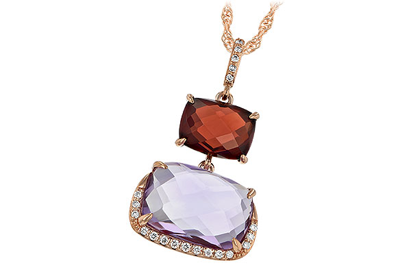 14K Rose Gold Amethyst Necklace