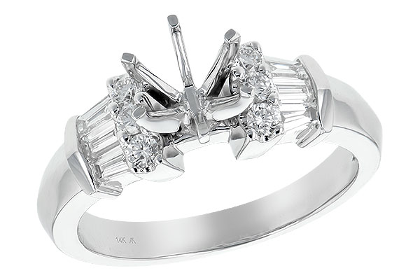 14K White Gold Diamond Semi-Mount Ring