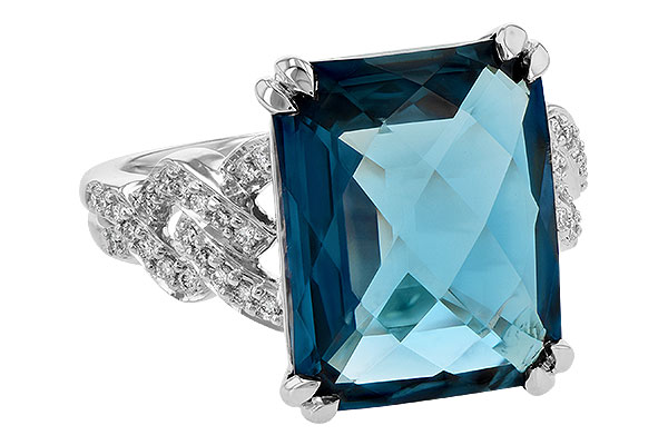 14K White Gold Topaz Ring
