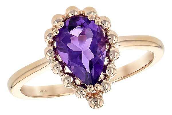 14K Rose Gold Amethyst Ring