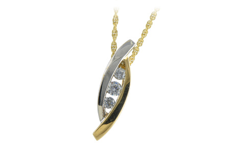 14K Two-Tone Diamond Necklace