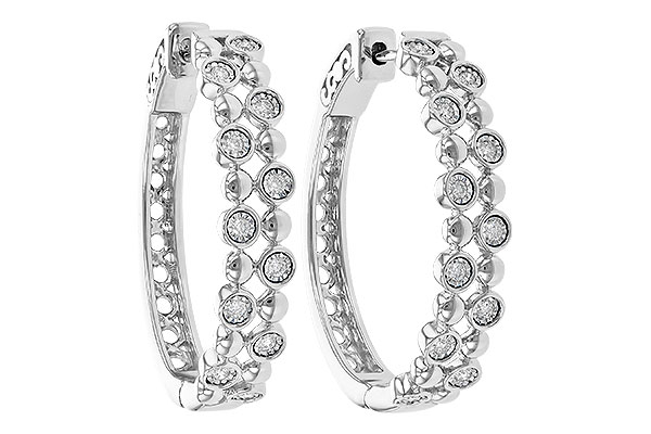 14K White Gold Diamond Earrings