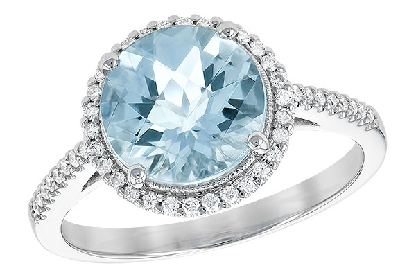 14K White Gold Aquamarine Ring