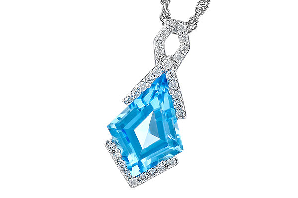 14K White Gold Topaz Necklace