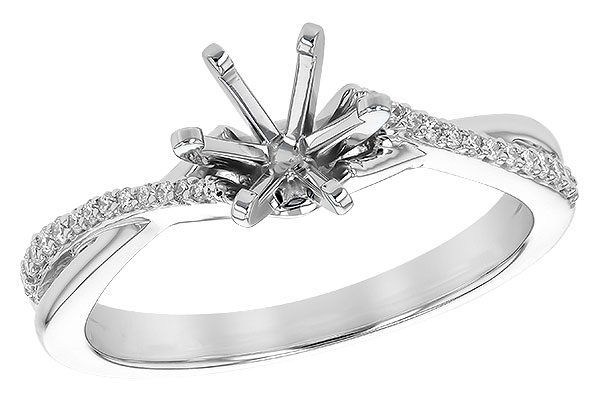 14K White Gold Diamond Semi-Mount Ring