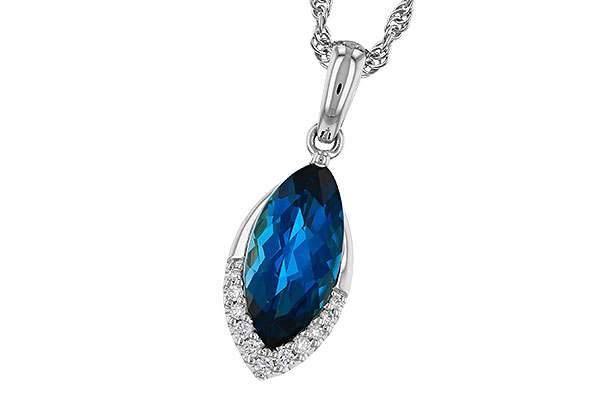 14K White Gold Topaz Necklace