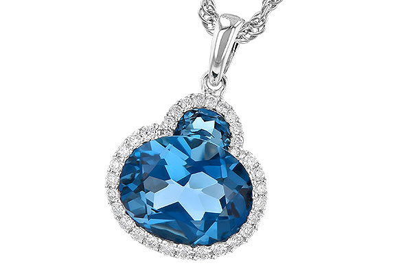 14K White Gold Topaz Necklace