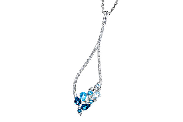 14K White Gold Topaz Necklace