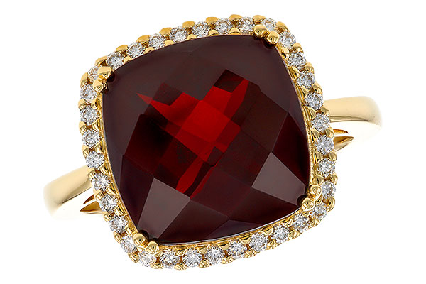 14K Yellow Gold Garnet Ring