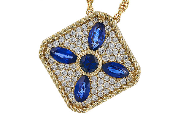 14K Yellow Gold Sapphire Necklace