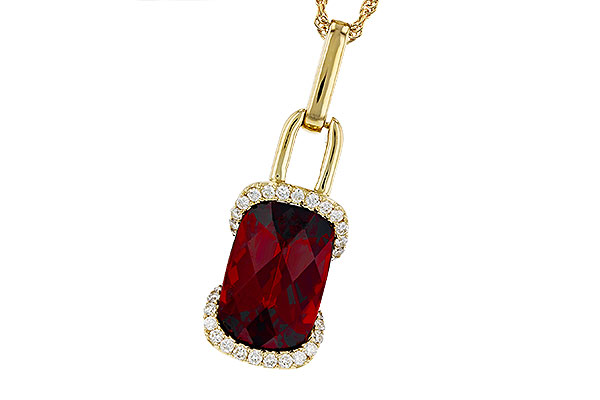 14K Yellow Gold Garnet Necklace