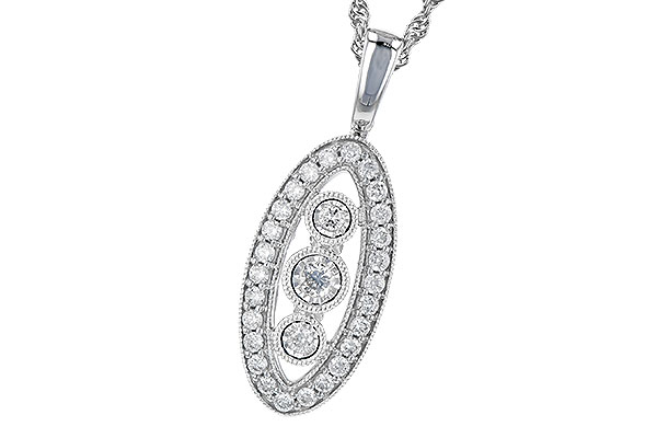 14K White Gold Diamond Necklace