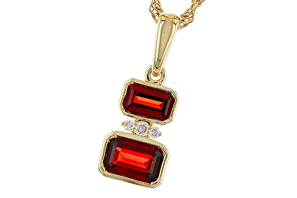 14K Yellow Gold Garnet Necklace