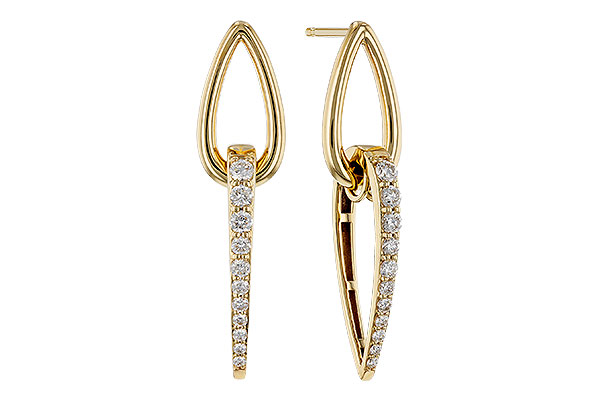 14K Yellow Gold Diamond Earrings