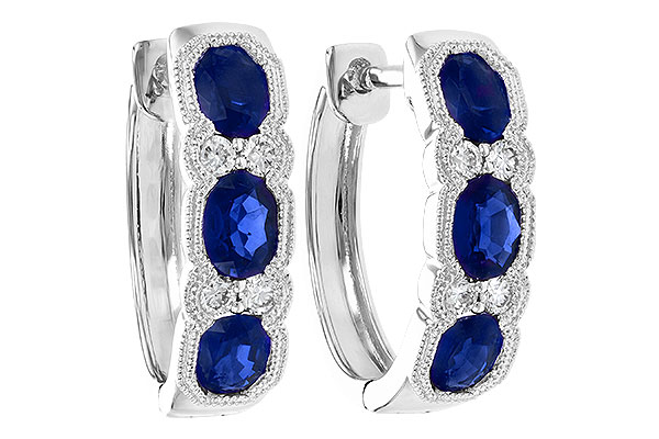 14K White Gold Sapphire Earrings