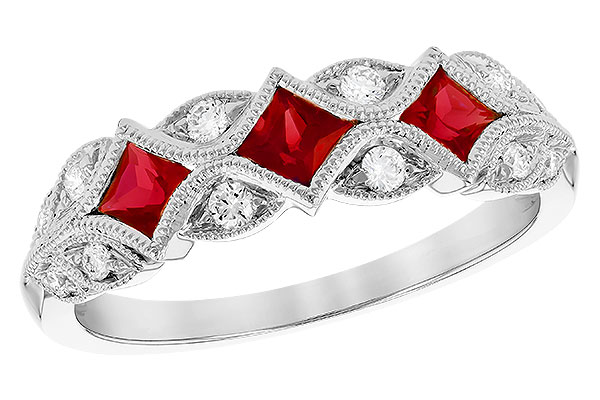 14K White Gold Ruby Anniversary Band