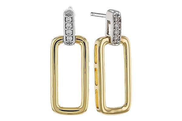 14K Two-Tone Diamond Earrings