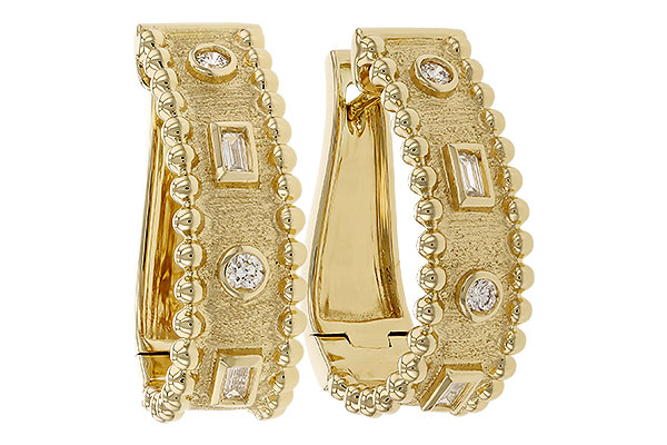 14K Yellow Gold Diamond Earrings