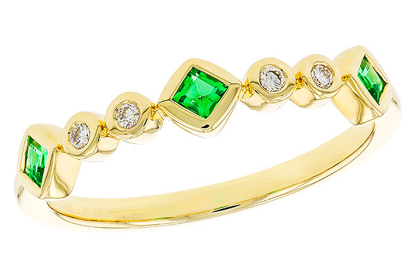 14K Yellow Gold Emerald Anniversary Band