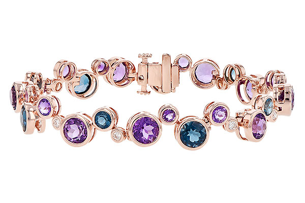 14K Rose Gold Amethyst Bracelet
